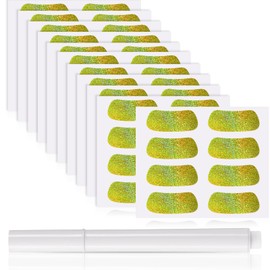 48 Pairs Eye Strips Sports Eye Stickers Breathable Strips with 1 White Pencil for Baseball Football Softball Fans on Game Day (Gold)