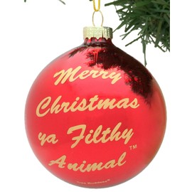 Tree Buddees Merry Christmas Ya Filthy Animal Glass Christmas Ornament