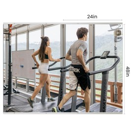 VSAR House Tempered Glass Home Gym Mirror, 2Pcs 48"×24" Large Gym Mirrors for Gym, Oversized Full Length Wall Mirror for Yoga Dance Studio, Bedroom, Living Room