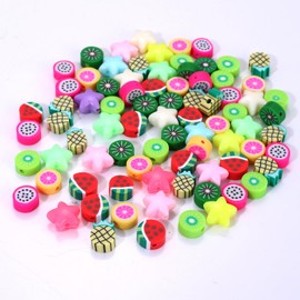 Fruits Polymer Clay Beads Friendship Bracelet Making Kit, Cute Fun Mixed Fruits Heishi Letter Pony Beads Charms for Jewelry DIY Making Necklace Earring Bracelet Summer Accessories,3298PCS+
