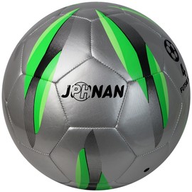 JPHNAN Futsal Ball Indoor Low Bounce Soccer Ball - Size 4,Thick TPU Material, Silver Green - Perfect for Training, Games & Practice - Ideal for Ages 14+ Students, Youth & Adults