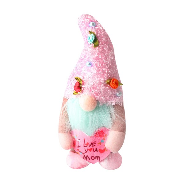 Jagowa Mother's Day Gnome Plush Doll Easter Bunny Gnomes Décor Gonk Dwarf Elf Figurines Desktop Ornaments