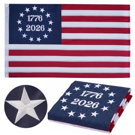 FLAGWIN 250 Anniversary USA Flag 1776 2026 Betsy Ross Flag 3x5 Feet Heavy Duty Outdoor 13 Star Colonies US Flags Embroidered Stars 250th Commemorative for Outside with 2 Brass Grommets