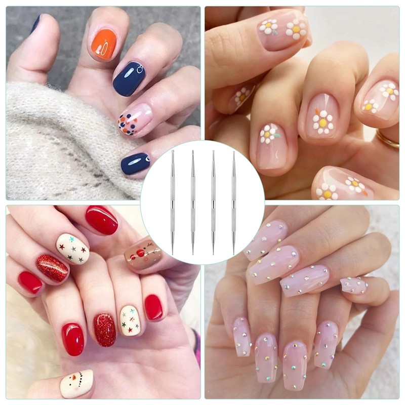 Dotting Tools,4 Pcs Professional Ball End Nail Art Tools Nail