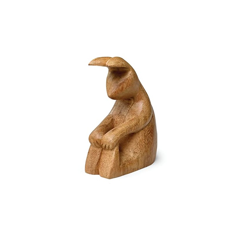 MAISONICA Solid Wood Yoga Bunny Figurine Pilates Ornament - Handmade