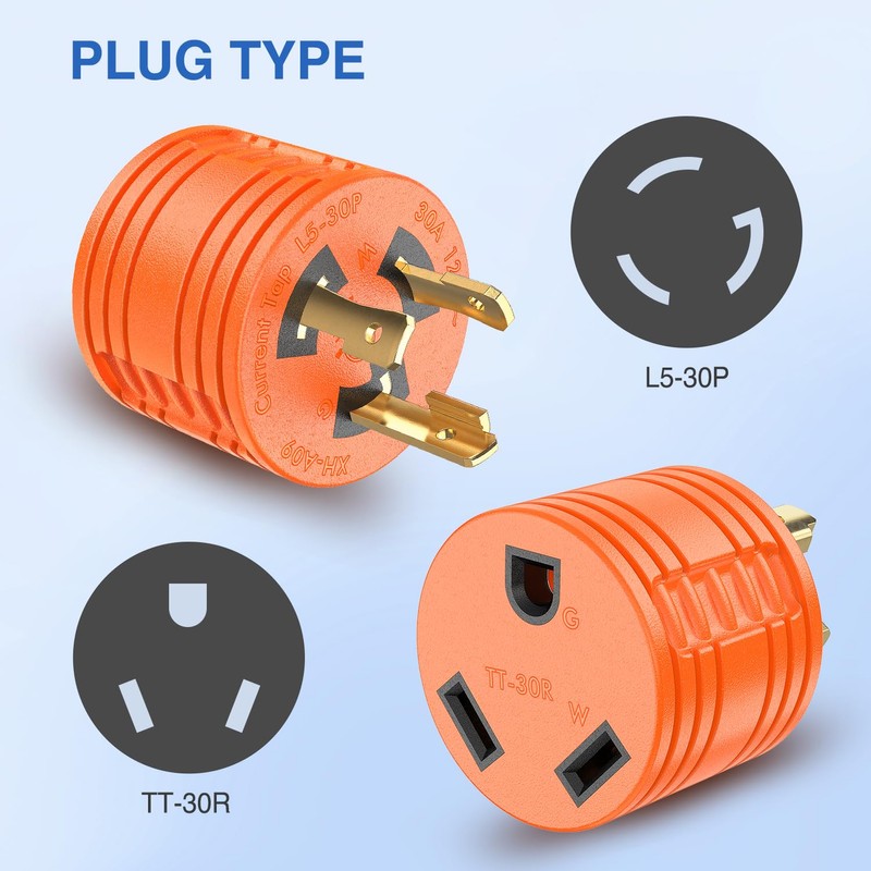 Nilight 30 Amp to 30Amp RV Power Adapter 3Prong Generator