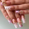 RUOKEXIN Long Press on Nails Square Fake Nails Ombre False