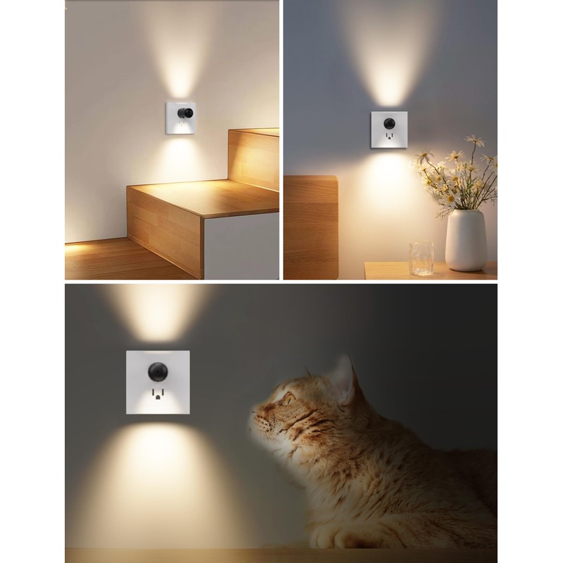 6 Pack LED Night Lights with Dusk to Dawn Sensor,