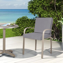 Easy-Going Waterproof Patio Chair Cushion Back 24x20 in + Seat 24x24x4 in Fade Resistant Outdoor Seat Furniture Cushion with Zipper and Handle Gray