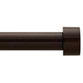 WL.Rocaille 3/4 Inch Curtain Rods Single Window Rod 30-84 Inches, with Aluminium Finials, Brown Drapery Rod