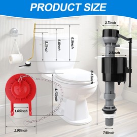 Universal Toilet Tank Replacement Kit Toilet Flush Flapper Repair Kit Include Toilet Fill Valve 2 Inch Low Flow Toilet Rubber Flapper High-Performance Tank Water Toilet Valve Replacement Tool