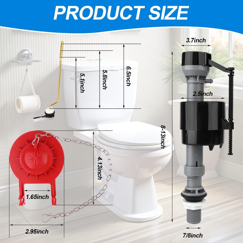 Universal Toilet Tank Replacement Kit Toilet Flush Flapper Repair Kit