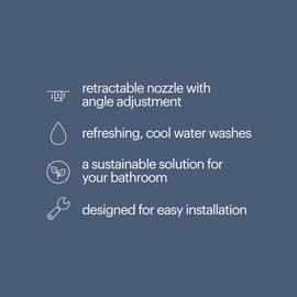 Brondell Fresh Spa Adjustable, Bidet Attachment FSA-15 for Toilet Seats with Adjustable Single Nozzle, Side Arm Control, Thin Profile, White (Ambient Temperature)