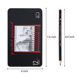 ariel-gxr Sketching Pencils,12pcs Drawing Pencils Professional Set 8B 7B 6B 5B 4B 3B 2B B HB F H 2H Art Pencils for Adults Artists Beginners Students Beginners Designers and Kids