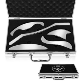 congumi 5 in 1 Stainless Steel Gua Sha Muscle Scraper Tools Set, Scraping Tools Kit for Physical Therapy, IASTM Tools, Guasha Tools for Deep Tissue Massage with Storage Box
