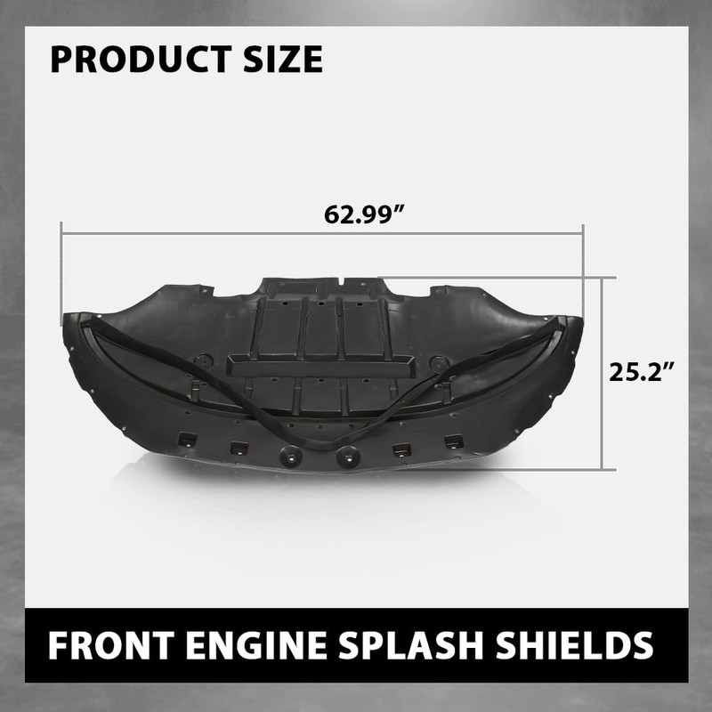 ALLGOOD Front Engine Splash Shield Black PP Compatible with Ford