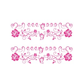 BLAJR Butterfly Rose Flower Graphic Car Decal DIY Universal Graphic Decoration Car Door Hood Bumper Decorative Sticker Suitable for Car Truck SUV Wallpaper Vinyl Decal Accessories(2PCS) (Rose red)