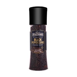 Papa Palermo Black Peppercorn with Grinder, Kosher, All Natural, No Additives, 6oz