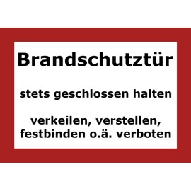 Pack of 10 Fire Door Stickers 21 x 15 cm Sign, Notice Sticker, Always Keep Closed, Wedge, Adjust, Prohibited