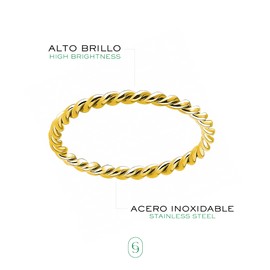 Clepsidra® Anillos de mujer, acero inoxidable. Joyeria mujer estilo torsión. Accesorios para mujer ideal para acompañar otro anillo o joya. Regalos para mamá, hermana o novia. Bisuteria y Obsequios. Jewelry Rings