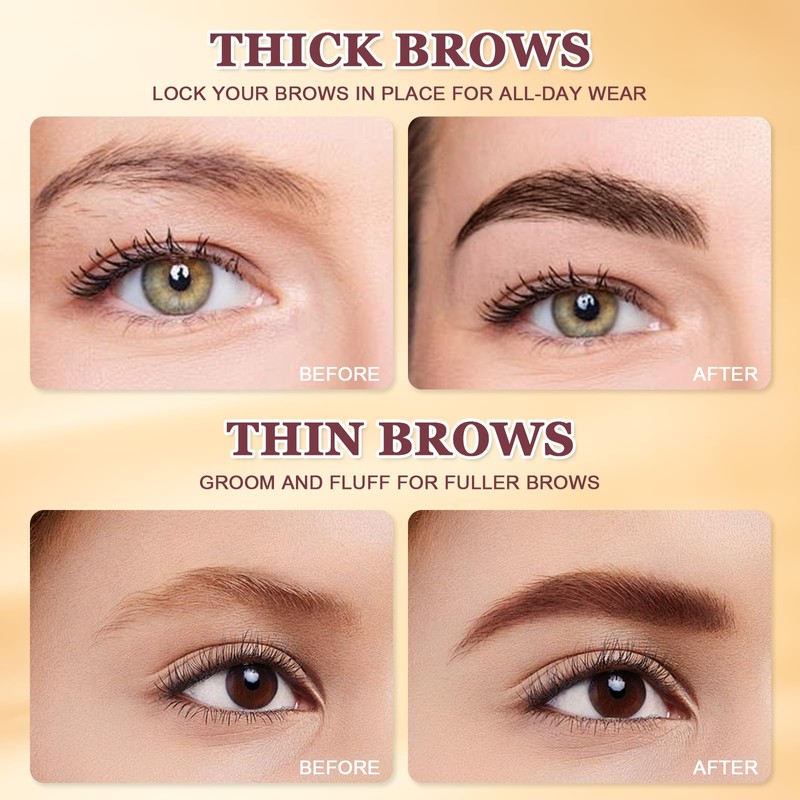 Brow-Fection Angled Brush & Dip, Liquid Eyebrow Brush, Long Lasting