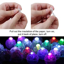 Yosoo Luces De Globo Multicolor, 100 Piezas De Luces De Globo Led PequeñAs Mini LáMparas De Bola De Flash Adorno para Linterna DecoracióN De Fiesta De Boda De Navidad