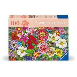 Ravensburger Puzzle 12001364 - Flower Window - 100 Pieces Puzzle for Seniors - with Large Puzzle Pieces Made of Grippy Material, Large Picture Template and Mat for Puzzle
