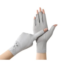 XuoAz Women UV-Sun-Protection-Gloves Sunblock-Fingerless Non Slip Driving Gloves for Summer Outdoor