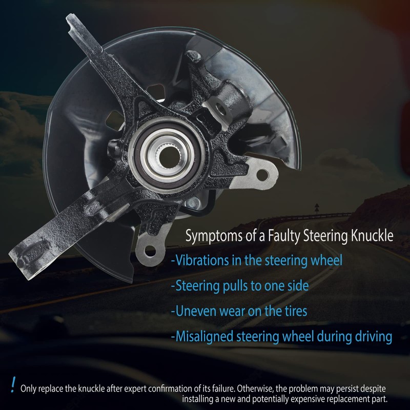DOSKJOK Steering Knuckle Wheel Hub Bearing Assembly Front Right Passenger