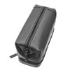 Men's Soft Black Leather Zipped Bottom Wash Bag Toiletry Bag