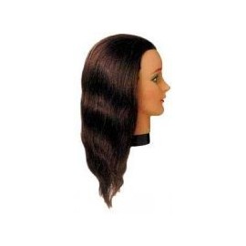 Übungskopf 100 % Echthaar ca. 30 cm, braun