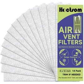 Air Vent Filter 4 x 12 Inch, Thin Air Vent Floor Heater Pre-Filter Sheet Work for Home Air Purifier, Floor Register, Ceiling 4" x 12" 14-Pack (White) Hoctsom