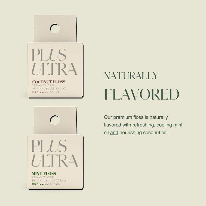Plus Ultra Recycled Nylon Tooth Floss Refill | Mint Flavor