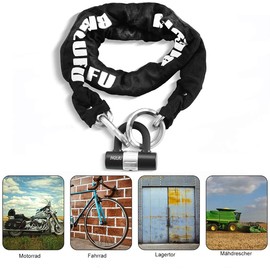 BIGLUFU Motorcycle Lock Chain Locks Heavy Duty 4ft Long, 15mm Cut Proof Square Chains, Ideal for Motorcycles, Bikes, Generator, Gates, Bicycle, Scooter