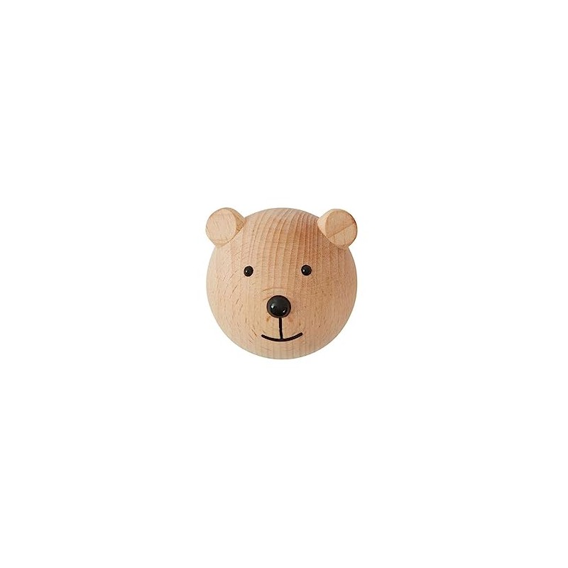 OYOY Mini Wooden Wall Hook with Bear Design 4.5 x
