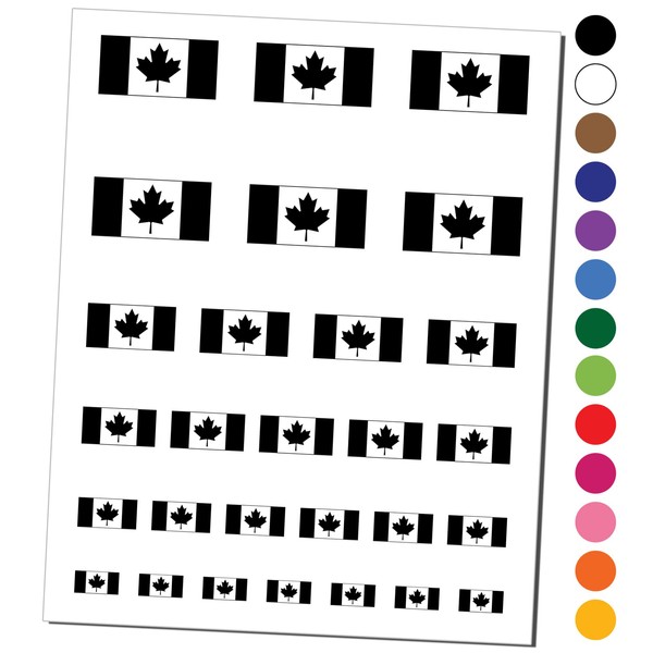 Canada Country Flag Temporary Tattoo Water Resistant Fake Body Art