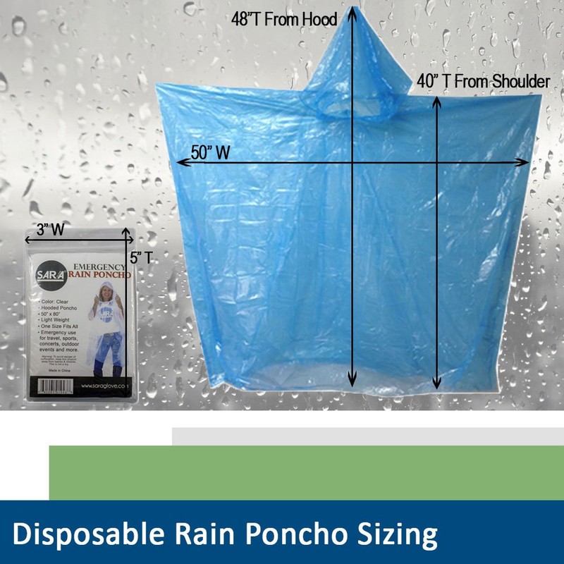 Emergency Disposable Rain Ponchos 5, 10, or 200 Pack (Pink,