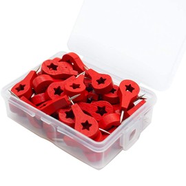 80 PCS Red Wooden Push Pins World Map Thumb Tacks in Star/Arrow Design for Cork Boards Bulletin Boards Pictures