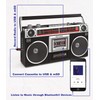 Riptunes Boombox Radio Cassette Player Recorder, AM/FM -SW1/SW2 Radio, Wireless