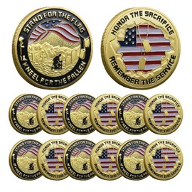 Hollycoin 5pcs Military Veteran Challenge Coins Set Bulk