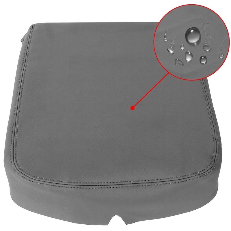 YUOQDKE Leather Center Console Lid Armrest Cover Gray for Dodge