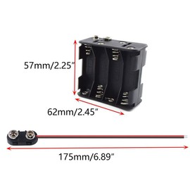 SDTC Tech 2-Set 8X 1.5V AA Battery Holder and I Type Battery Snap Connector Kit 12 Volt Thicken Plastic Battery Case Box