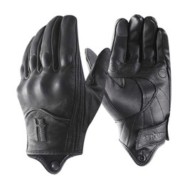 Harssidanzar Mens Full Finger Goatskin Leather Touchscreen Motorcycle Gloves GM028E - Black (update), size: xl