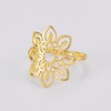 kkjoy Lotus Flower Ring Stainless Steel Eight Petals Gift for