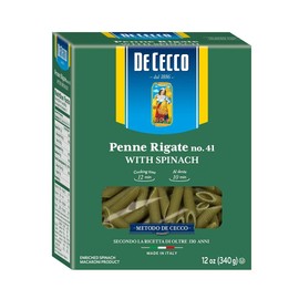 De Cecco Spinach Pasta, Penne Rigate No.41, 12 Ounce (Pack of 12)