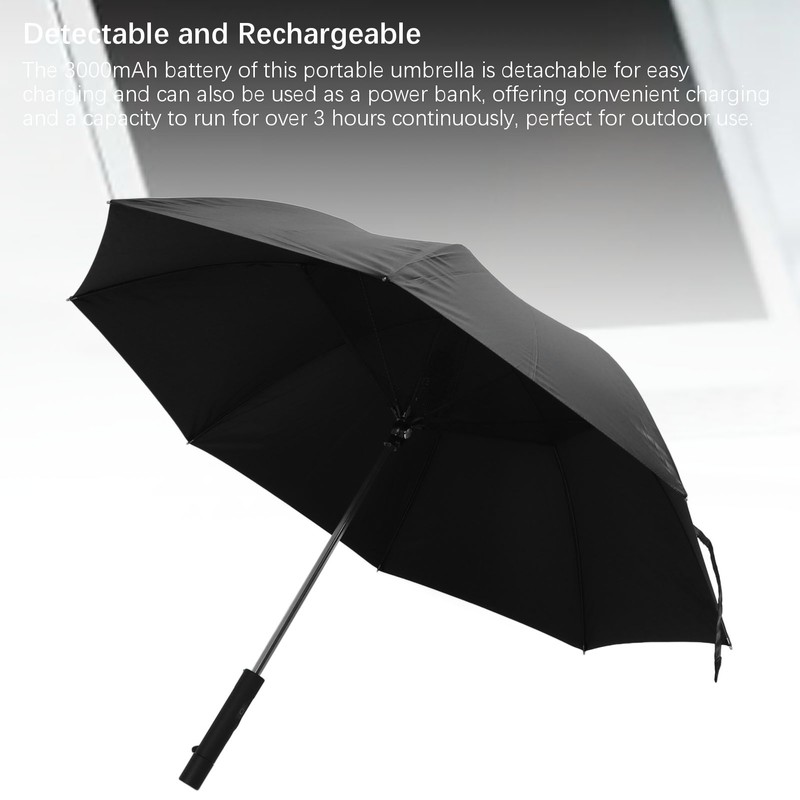 Sun Umbrella with Built In Fan 80cm 3000mAh UV Guard