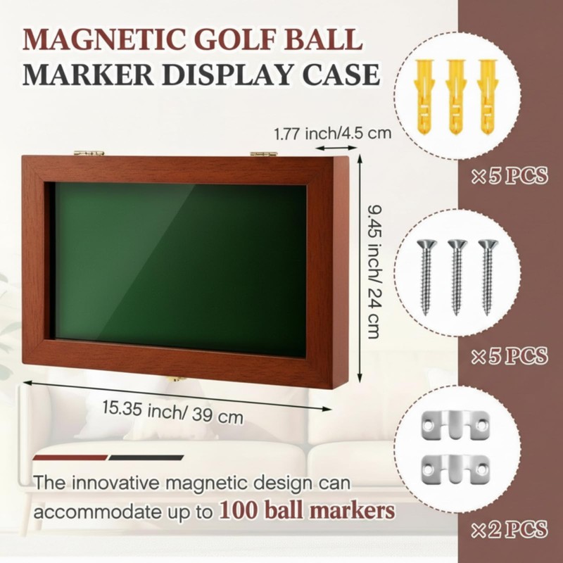 Silipull 40 Golf Ball Marker Display Case Full Magnetic Backing