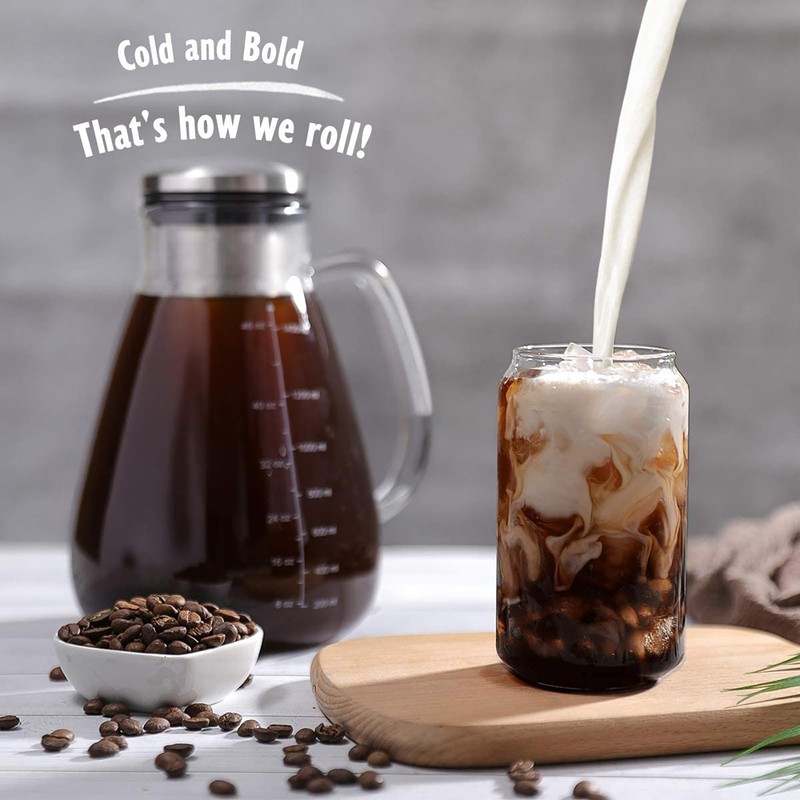 YMMIND Cold Brew Iced Coffee Maker 51oz, Brewed Coffee Pot