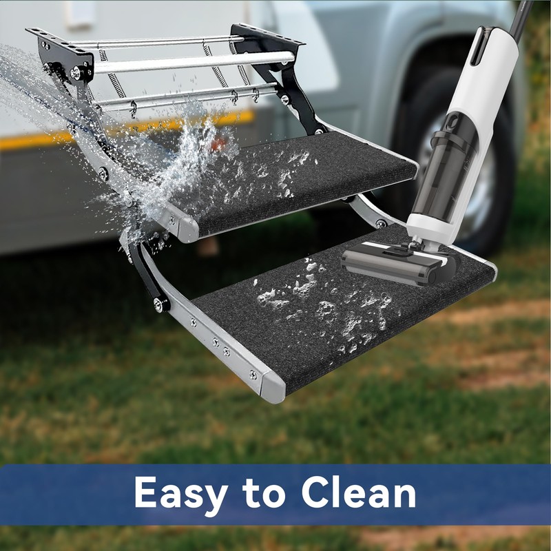 EFEALL Motorhome Step Doormat, Buckle Closure, Adjustable Carpet, Step RV,