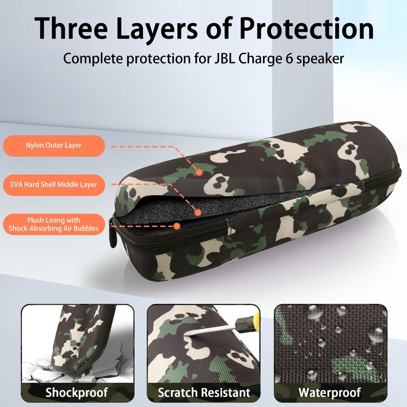 co2CREA Hard Carrying Bag Storge Case for JBL Charge 6